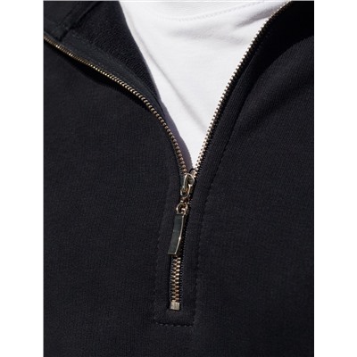 Джемпер с воротом на молнии из петельчатого  футера трехнитки с эластаном