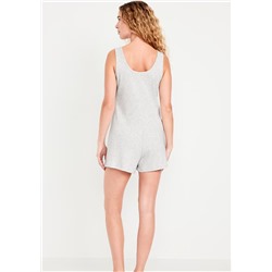 Rib Henley Pajama Romper