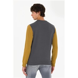 Erkek Antrasit Bisiklet Yaka Sweatshirt