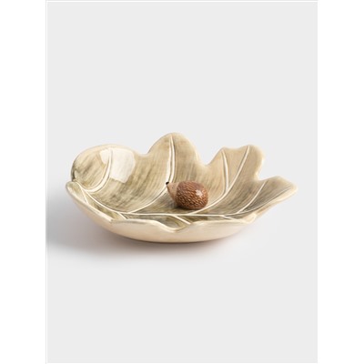 Блюдо, 20х17 см, керамика, зеленое, Еж на листе, Autumn forest