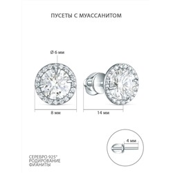 Подвеска из серебра с муассанитом и фианитами родированная S3109651010р16128