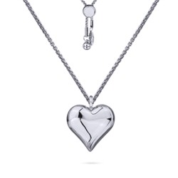 Кулон Сердцебиение (1, 6см; покрытие родий) 82см, Есть комплект