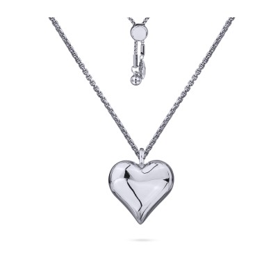 Кулон Сердцебиение (1, 6см; покрытие родий) 82см, Есть комплект