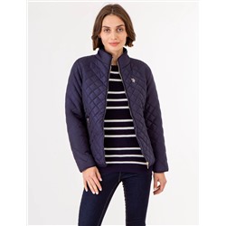 QUILTED SIDE KNIT MOTO JACKET