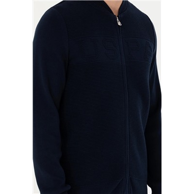 Erkek Lacivert Triko Hırka