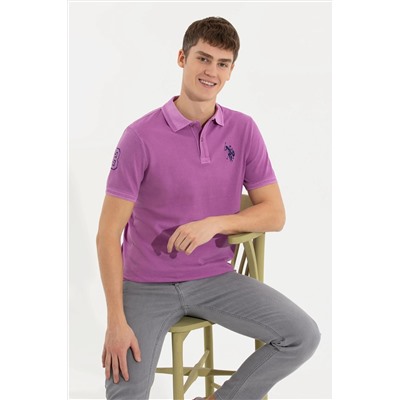 Erkek Menekşe Basic Polo Yaka Tişört