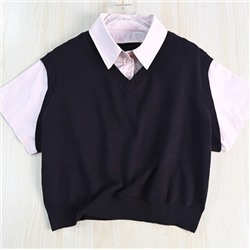 Повседневный трикотажный кардиган с рубашкой КО*С