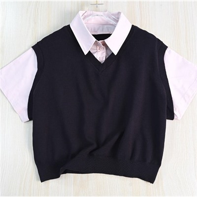 Повседневный трикотажный кардиган с рубашкой КО*С