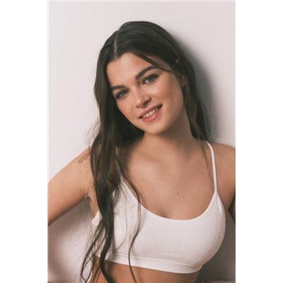 Sujetador top Seamless blanco floral