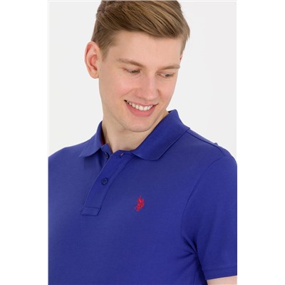 Erkek Mavi Basic Polo Yaka Tişört