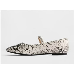 Snake Print Mary Jane Flats
