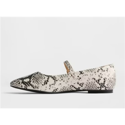 Snake Print Mary Jane Flats