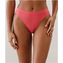 Tanga de talle alto sin costuras en rosa