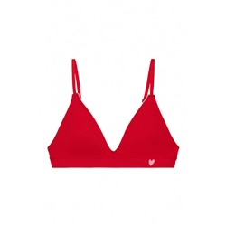 Sujetador triangular Seamless canalé rojo