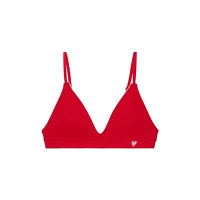 Sujetador triangular Seamless canalé rojo