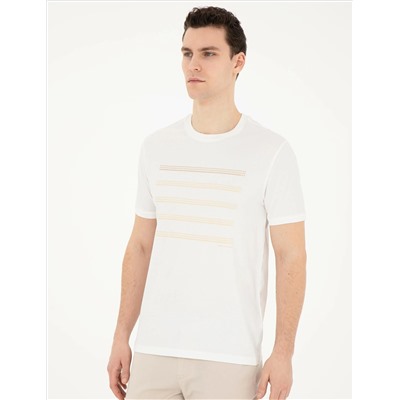 Ekru Slim Fit Tişört