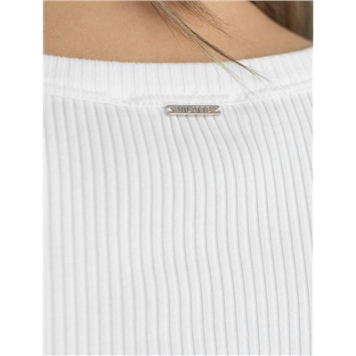 Футболка из трикотажа в широкий рубчик