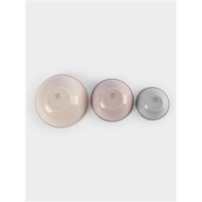 Набор мисок, 0,3/0,7/1,3 л, 3 шт, пластик, цветные, Universal