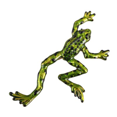 Брошь Лягушка (эмаль зеленая; покрытие золото), Есть комплект