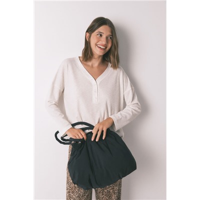 Bolso reversible nylon animal print