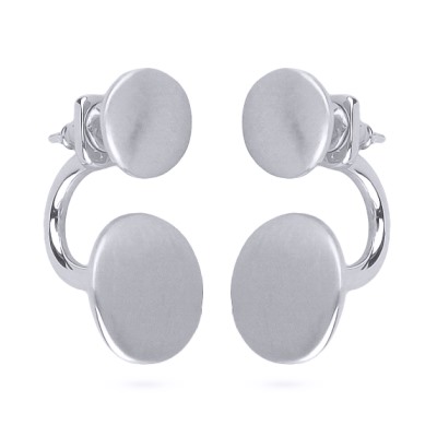 Серьги Геометрия (покрытие матовый родий), Есть комплект