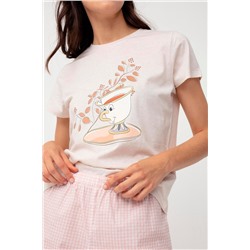 Pijama Chip La Bella y la Bestia Disney - Beige jaspeado y blanco
