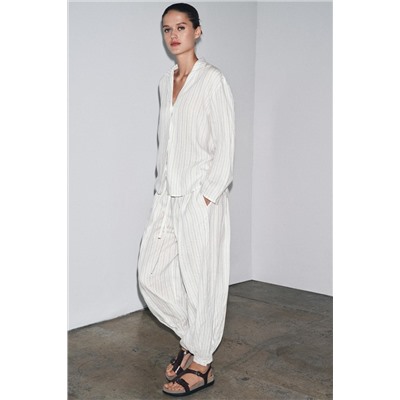 STRIPED PUFFED TROUSERS ZW COLLECTION