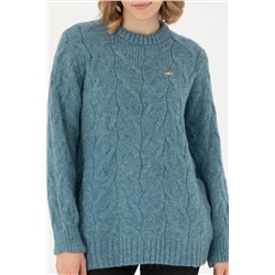 Kadın Petrol Bisiklet Yaka Kazak