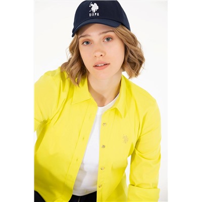 Kadın Neon Sarı Uzun Kollu Basic Gömlek