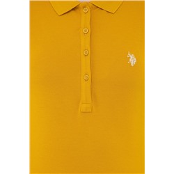 Kadın Sarı Basic Polo Yaka Tişört