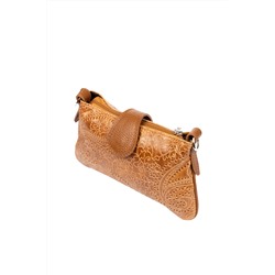 Bandolera de piel Camel