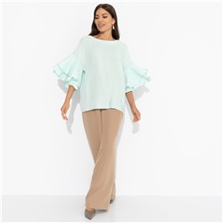 Блуза из вискозы с воланами, Молниеносная влюбленность (mint)