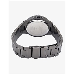 LADIES GUNMETAL EMBELLISHED WATCH