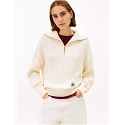 Cable Knit Quarter-Zip Sweater