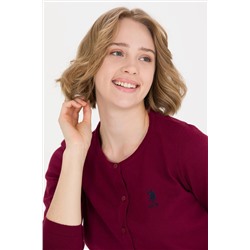 Kadın Bordo Basic Triko Hırka