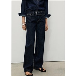 Jeans rectos tiro bajo cinturón