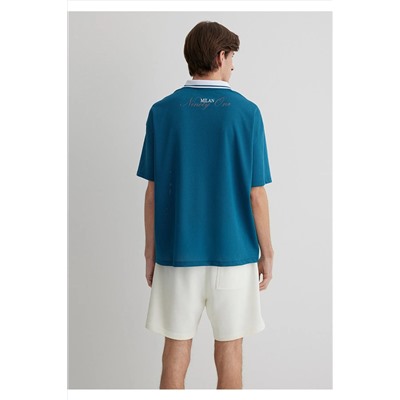 Mavi Milan Baskılı Forma Tişört Loose Fit / Bol Rahat Kesim 0612711-70890