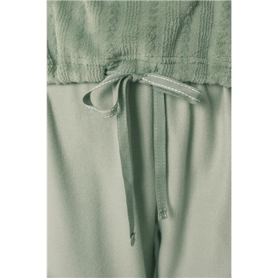 Pijama largo polar verde