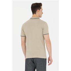 Erkek Haki Basic Polo Yaka Tişört