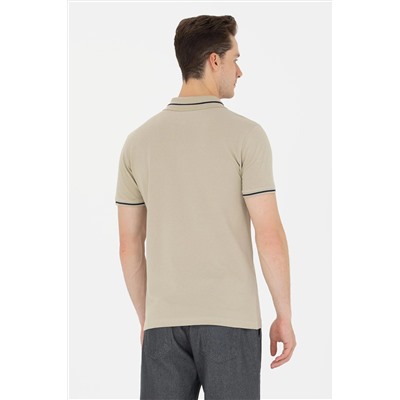 Erkek Haki Basic Polo Yaka Tişört