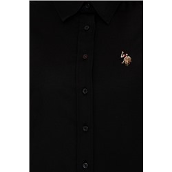 Kadın Siyah Uzun Kollu Basic Gömlek