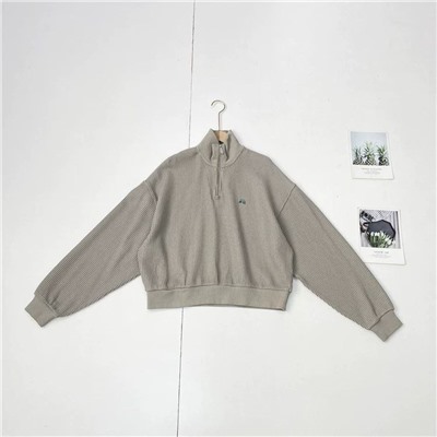 Женский свободный джемпер ЛАЙ*М крупной вязки и с короткой молнией