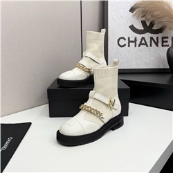 Женские ботинки с тканевым голенищем  ШАНЕЛ*Ь🤍