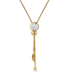 Кулон Самоцветы (бирюза белая; покрытие золото) 90см, Есть комплект