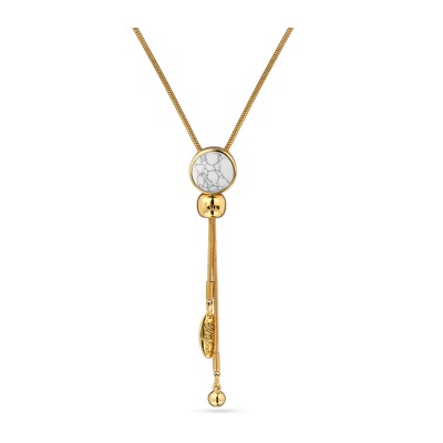 Кулон Самоцветы (бирюза белая; покрытие золото) 90см, Есть комплект