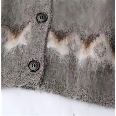 Свободный однобортный свитер-кардиган