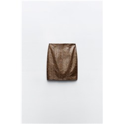 SNAKESKIN PRINT LEATHER EFFECT SKIRT