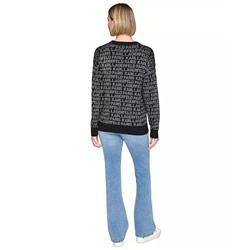 KARL LAGERFELD PARIS Women's Logo Signature Crewneck Sweater