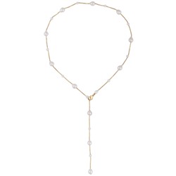 Колье Элегантность (жемчуг белый 4-10мм; покрытие золото 60см)