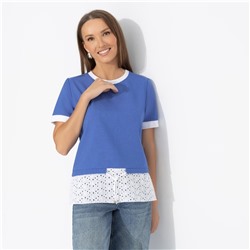 Футболка прямого силуэта, Романтика с перчинкой (синяя)